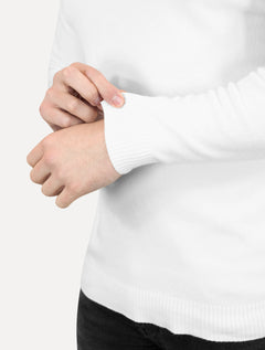 Suéter Dixen Masculino Crewneck Tricot Liso Branco