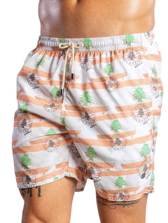 Short Sergio K Masculino D'Água Lebanon Flag Branco