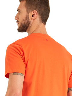 Camiseta Forum Masculina Slim Abstract Hand Laranja