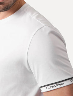 Camiseta Calvin Klein Masculina Punho Logo Branca