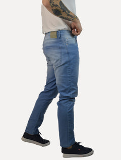 Calça Dudalina Jeans Masculina Slim Classica Five Pockets Azul Claro