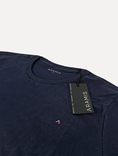 Camiseta Aramis Manga Longa Basica Logo Azul Marinho