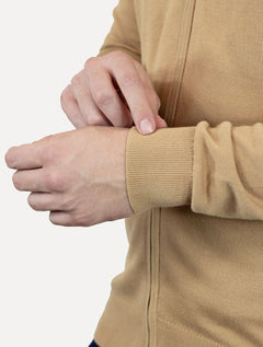 Suéter Tommy Hilfiger Masculino Essential Cotton Zip Through Cáqui