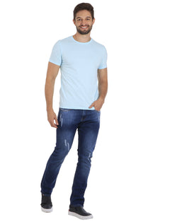 Camiseta Disky Masculina Essential Playa Azul Claro