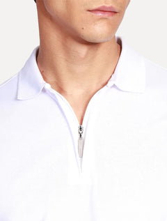 Polo Aramis Masculina Piquet Ziper All White Branca