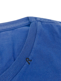 Camiseta Replay Masculina Frontal Stamp Logo Azul Royal