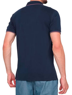 Polo Forum Masculina Muscle Piquet Tipped Collar Azul Marinho