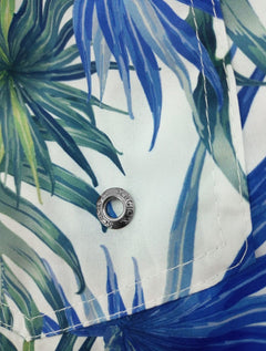 Short Sergio K Masculino Beachwear Folhagem Palm Branco