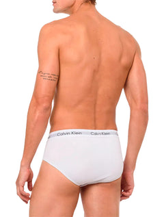 Cueca Calvin Klein Brief Cotton Stretch Classic Preta/ Branca/ Mescla Pack 3UN