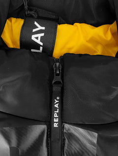 Jaqueta Replay Masculina Nylon Bicolor Preta