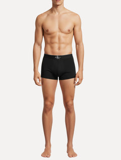 Cueca Calvin Klein Low Rise Trunk Cotton New Re Issue Blue Logo Preta