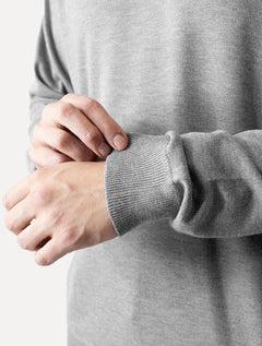 Suéter Dixen Masculino Tricot Crewneck Liso Cinza Escuro Mescla