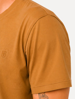 Camiseta Individual Masculina Slim Pima Soft Touch Logo Amarelo Médio