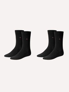 Meia Tommy Hilfiger Masculina Classic Long Preta Kit 2 Pares