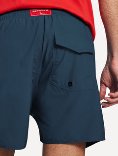 Short Reserva D'Água Beachwear Liso Tag Lateral Azul Marinho