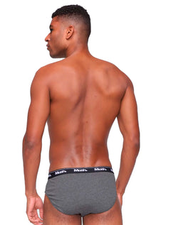 Cueca Mash Slip Cotton Basic Grafite Mescla