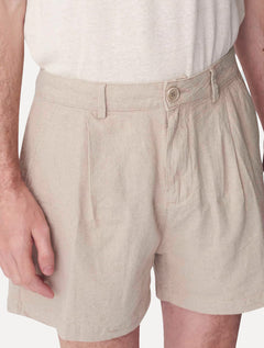 Short Osklen Masculino Fluid Linen Pleats Off-White