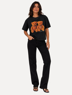 Camiseta John John Feminina Reta Love Teddy Preta