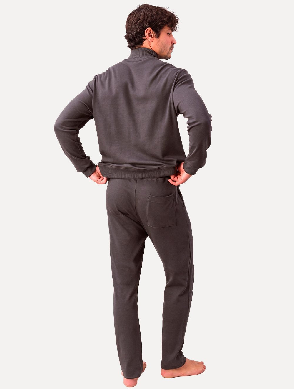 Calça Calvin Klein Masculina Moletom Reta Suedine CK Logo Chumbo