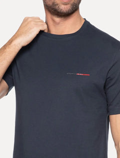 Camiseta Aramis Masculina Estampa Assinatura 1995 Peito Azul Marinho