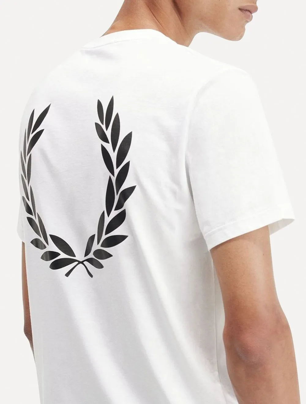 Camiseta Fred Perry Masculina Regular Back Graphic Laurel Branca