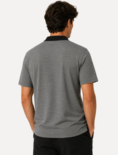 Polo Individual Masculina Comfort Listrada Logo Preta