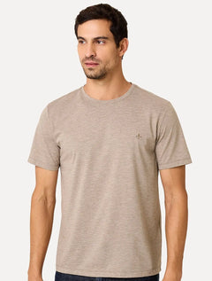 Camiseta Dudalina Masculina Basic Essential Caqui Escuro Mescla