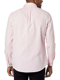 Camisa Aramis Masculina Slim Oxford Button Down Rosa Claro Mescla