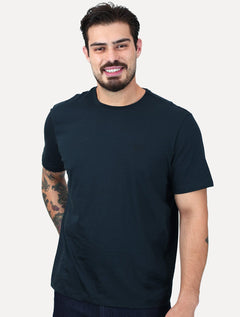 Camiseta Individual Comfort Pima Soft Touch Logo Azul Marinho