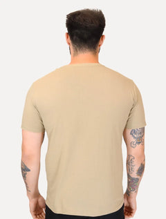 Camiseta John John Masculina Regular Embossed Cáqui Médio