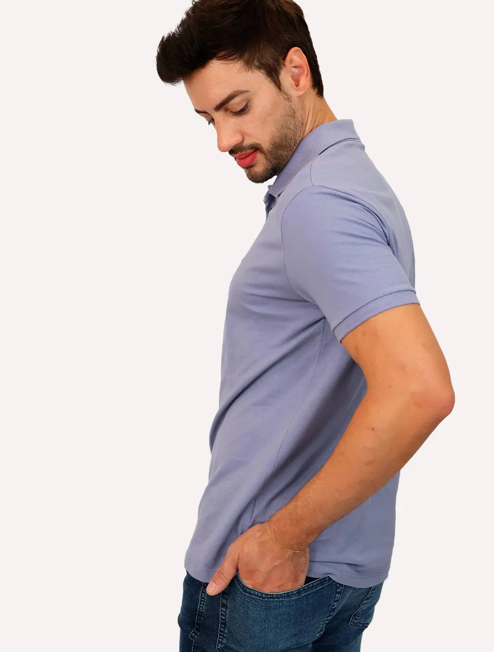 Polo Ellus Masculina Piquet Classic Easa Blue Vintage Azul