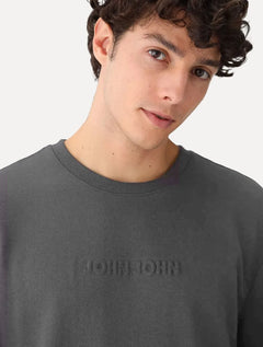 Moletom John John Masculino Embossed Logo Chumbo Cinza Escuro