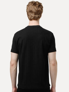 Camiseta King & Joe Masculina Slim Malha Tricot Preta