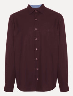 Camisa Dudalina Masculina Comfort Superfine Cotton Mono Logo Vermelho Escuro