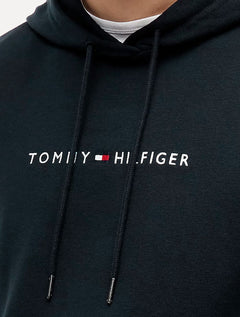 Moletom Tommy Hilfiger Masculino Hoodie Logo Center Azul Marinho