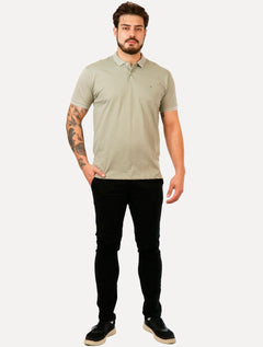 Polo Aramis Masculina Piquet Maquinetada Vegas Verde Sálvia