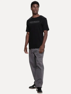 Camiseta John John Masculina Regular Fit Font Stripe Preto