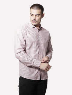 Camisa Ellus Masculina Tricoline Siena Slim Italian Classic Listrada Rosé