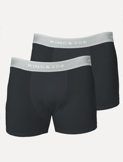 Cueca King & Joe Boxer Lisa Grey Logo Preta Pack 2UN AC26702 00003