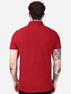 Polo Tommy Hilfiger Masculina Regular Piquet 1985 Vermelho Médio