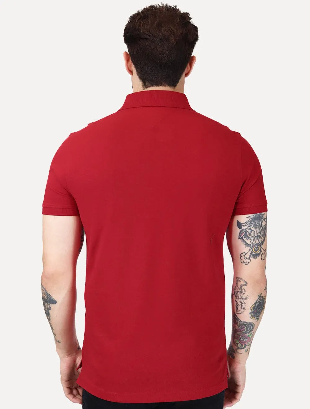 Polo Tommy Hilfiger Masculina Regular Piquet 1985 Vermelho Médio