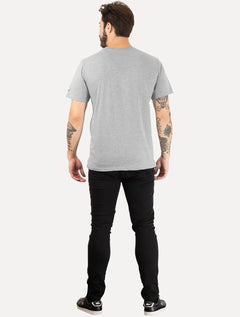 Camiseta Tommy Jeans Masculina Regular Classic Gold Arch Cinza Mescla