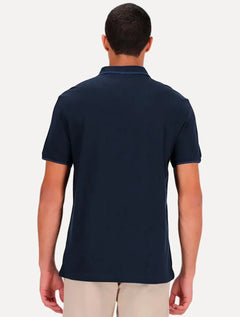 Polo Calvin Klein Piquet Regular Básica Friso Azul Marinho