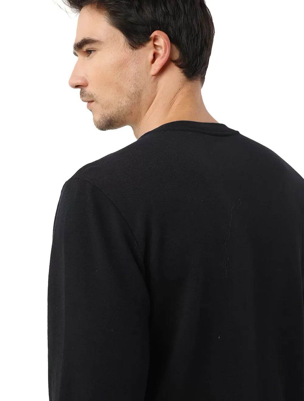 Moletom Ellus Masculino Crewneck Maxi Blu Logo Preto