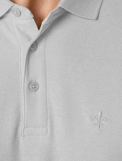 Polo Dudalina Masculina Piquet Essential Color Cinza Claro