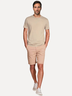 Camiseta Aramis Masculina Basic Lisa Mono Logo Amêndoa