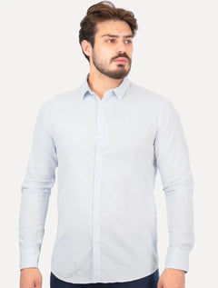 Camisa Original Penguin Masculina Tricoline Fine Stripes Amparo Azul Claro