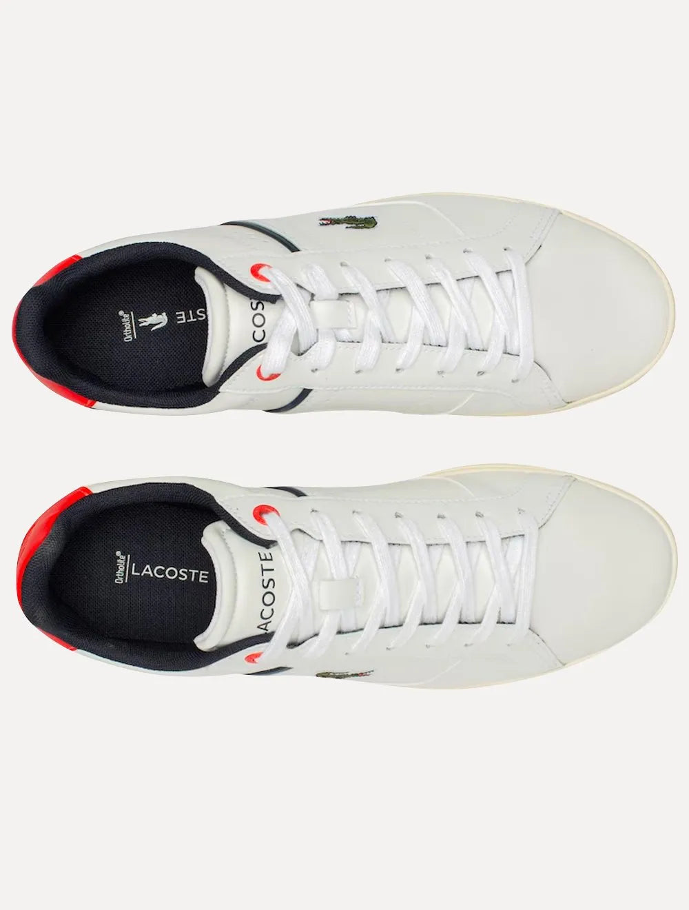 Tênis Lacoste Masculino Couro Europa Pro Leather Red/Wht/Navy Branco