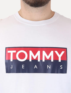 Camiseta Tommy Jeans Masculina Regular Entire Logo Branca