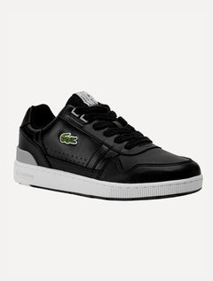 Kit Tênis Lacoste | Masculino T-Clip Blk/Gry Preto e Meias Lacoste Cano Curto Branca/Preta Pack 2UN